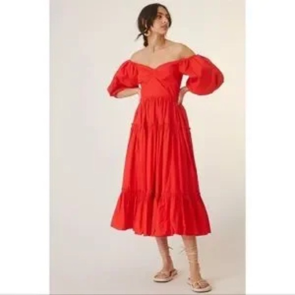 stunning red anthropologie dress
